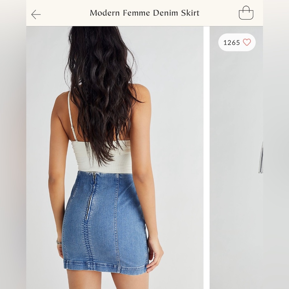Free People Modern Femme Denim Skirt